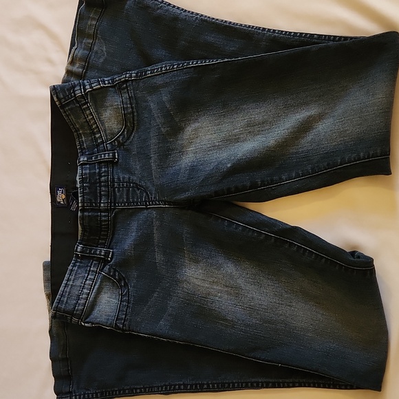 Vintage Y2K Blue ASPHALT Pocketless Jeans Size 7 Wide Flare Hippie Boho Retro - Picture 9 of 13